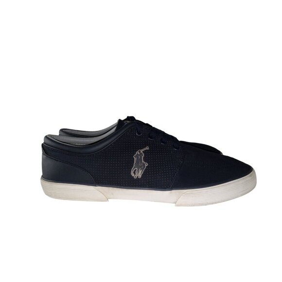 Polo Ralph Lauren Faxon Mens 11.5D Sneakers  Blue Canvas Upper Low Top Casual - Picture 1 of 12